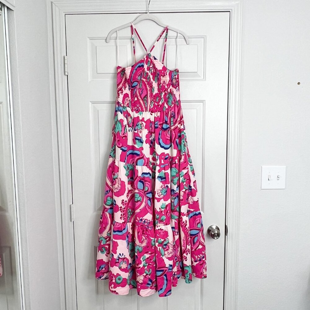 TCEC Pink and Blue Floral Maxi Dress